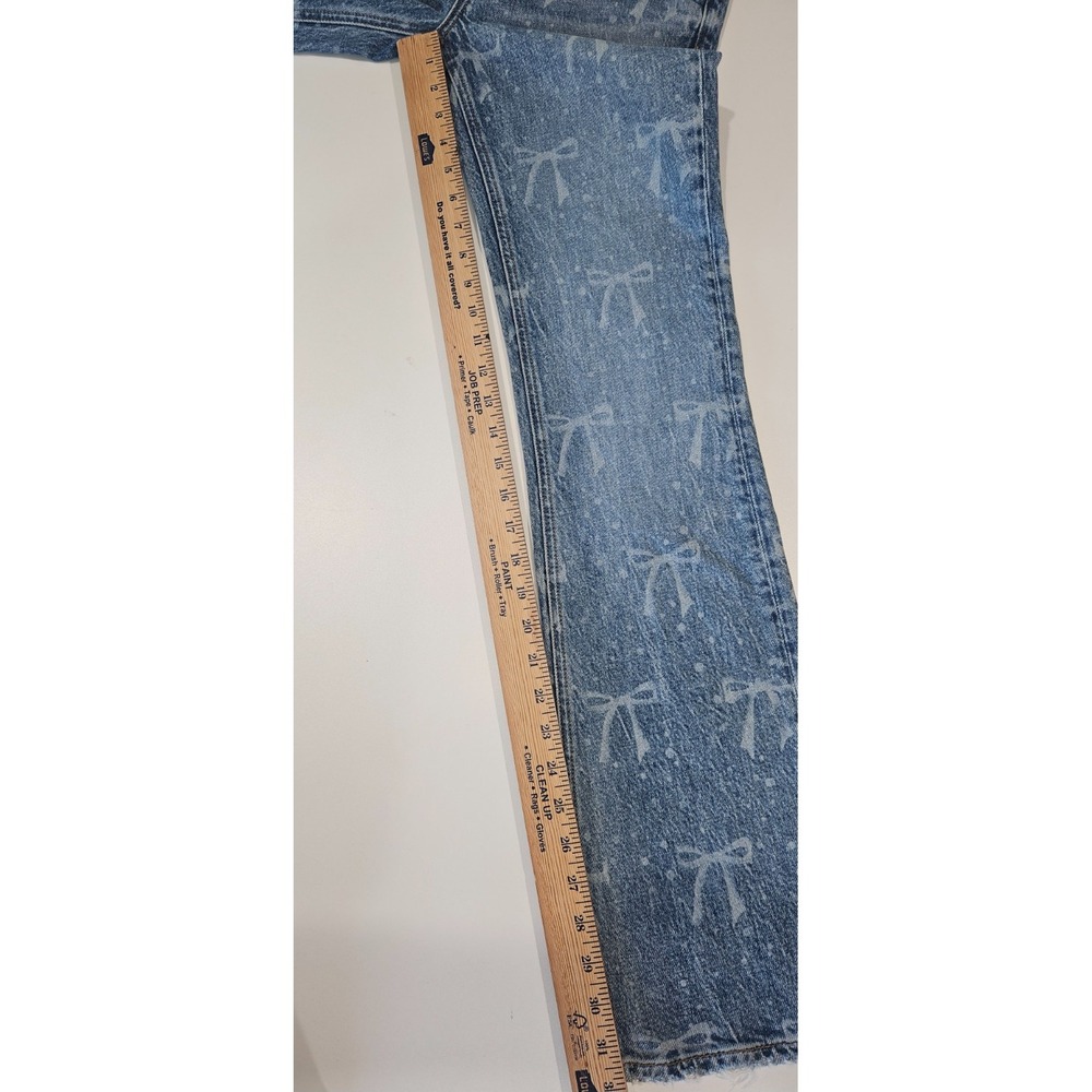Baykan Denim Sample Ribbon Jeans 1 of a Kind Bow Pattern Coquette Y2K Balletcore - Picture 8 of 10